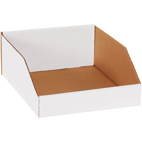 Industrial-grade ECT-32-B white corrugated bin boxes designed for warehouse shelving and parts organization. 10x12x4.5" dimensions with large front panel for labeling‚sold as a bundle of 25 for maximum cost efficiency. Quick-assemble construction keeps your work area organized without downtime.