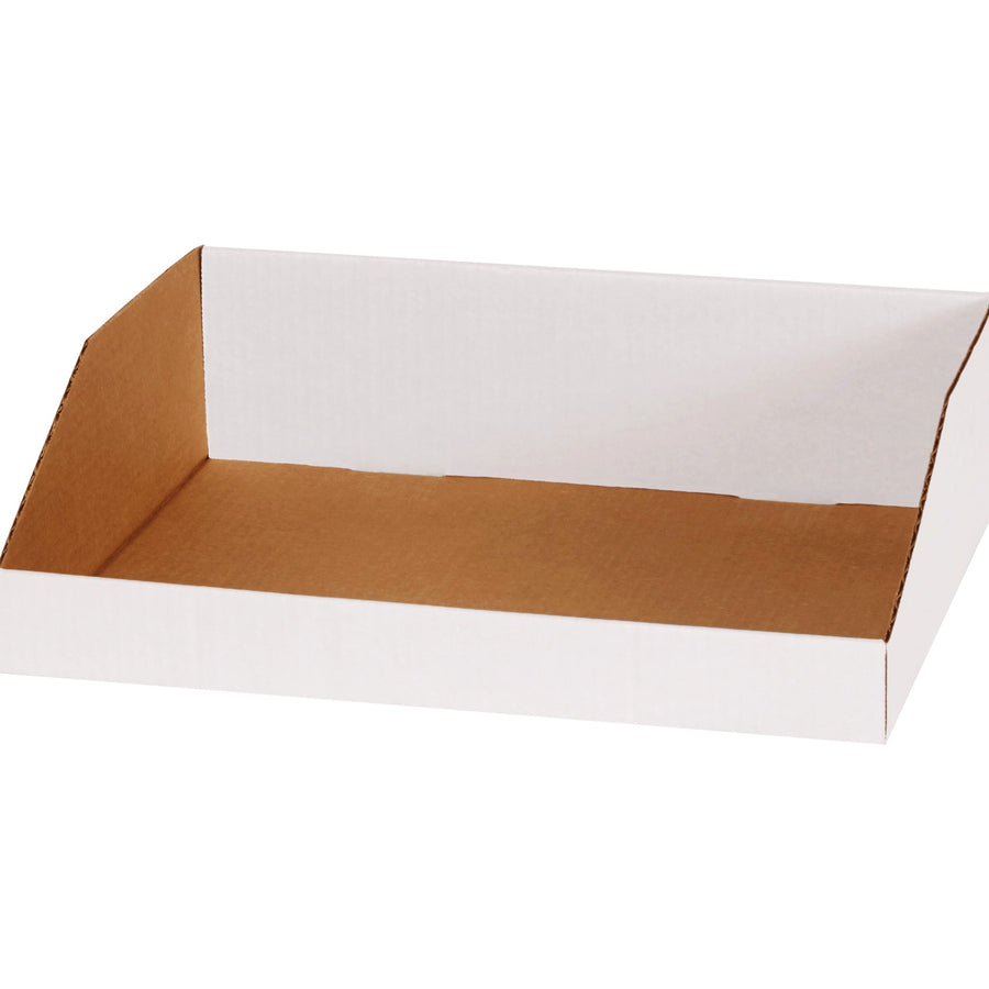 16x12x4.5 ECT-32-B White Corrugated Bin Boxes 50/Bundle BINMT16124