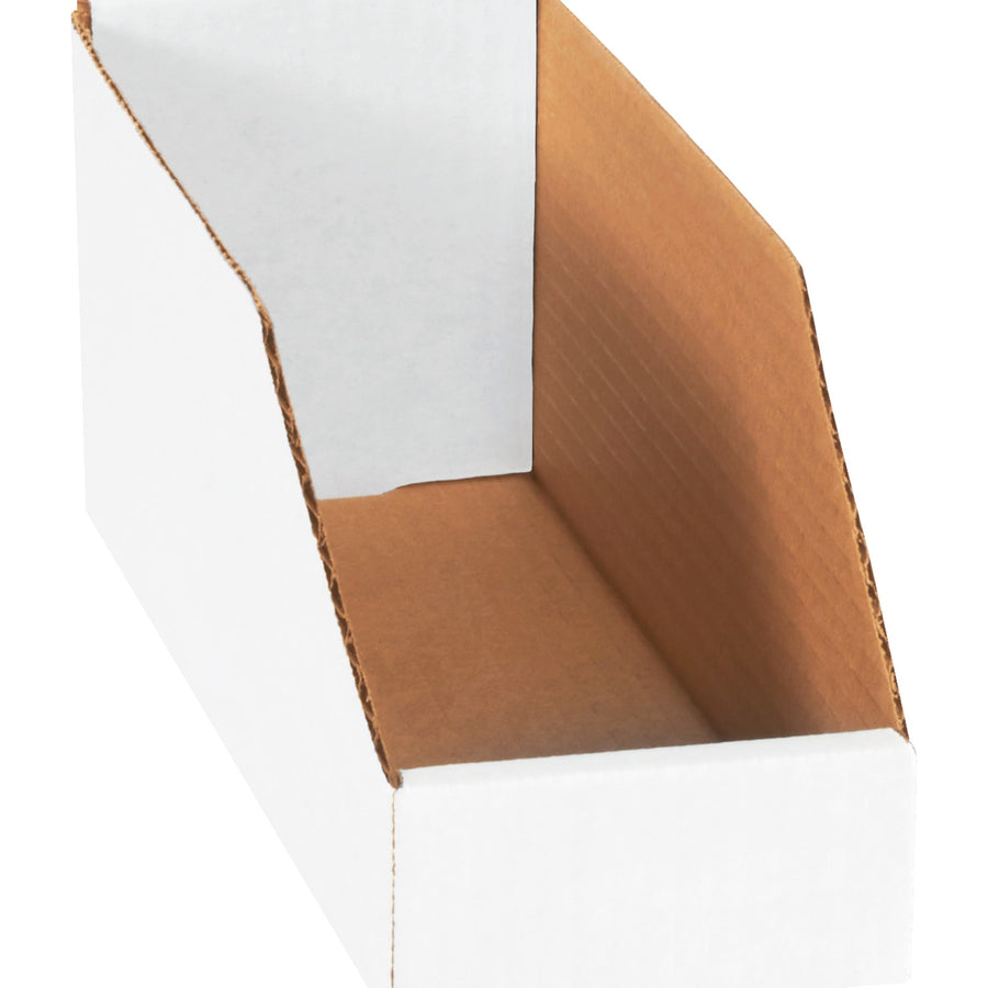 4x12x4.5 ECT-32-B White Corrugated Bin Boxes 50/Bundle BINMT412