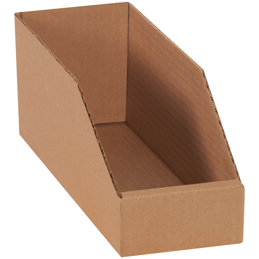 Industrial-grade kraft corrugated bin boxes designed for fast, tool-free assembly without tape or staples. Each box measures 12" x 4" x 4.5" and features durable ECT-32 construction. Buy by the 50-pack bundle and cut your parts storage costs while keeping shelves organized and inventory concealed.