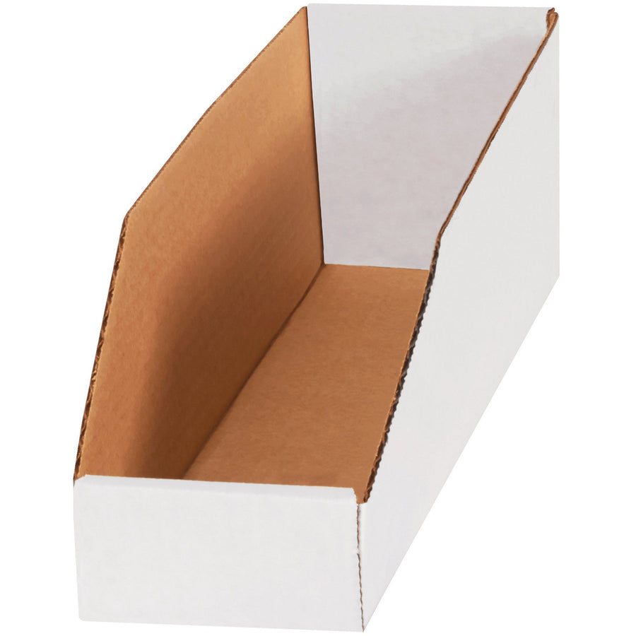 4x15x4.5 ECT-32-B White Corrugated Bin Box 50-Pack BINMT415