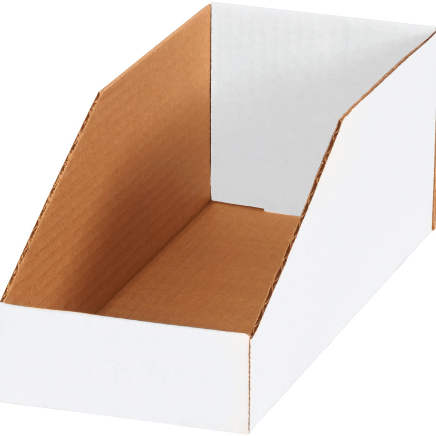 5x12x4.5 ECT-32-B White Corrugated Bin Boxes 50/Bundle BINMT512