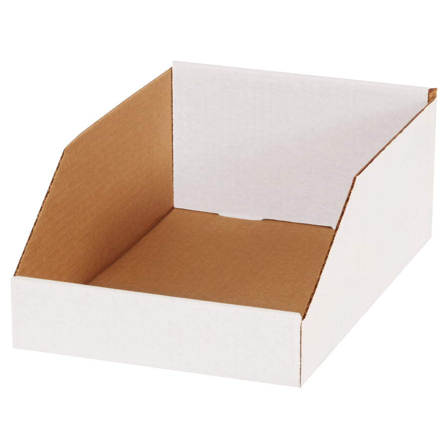 8x12x4.5 ECT-32-B White Corrugated Bin Boxes 50-Pack BINMT812
