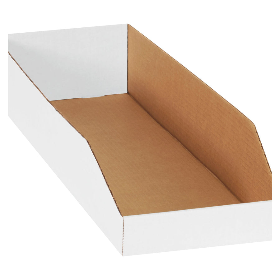 8x24x4.5 ECT-32-B White Corrugated Bin Boxes 50-Pack BINMT824