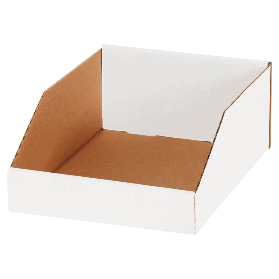 9x12x4.5 ECT-32-B White Corrugated Bin Boxes 50/Bundle BINMT912