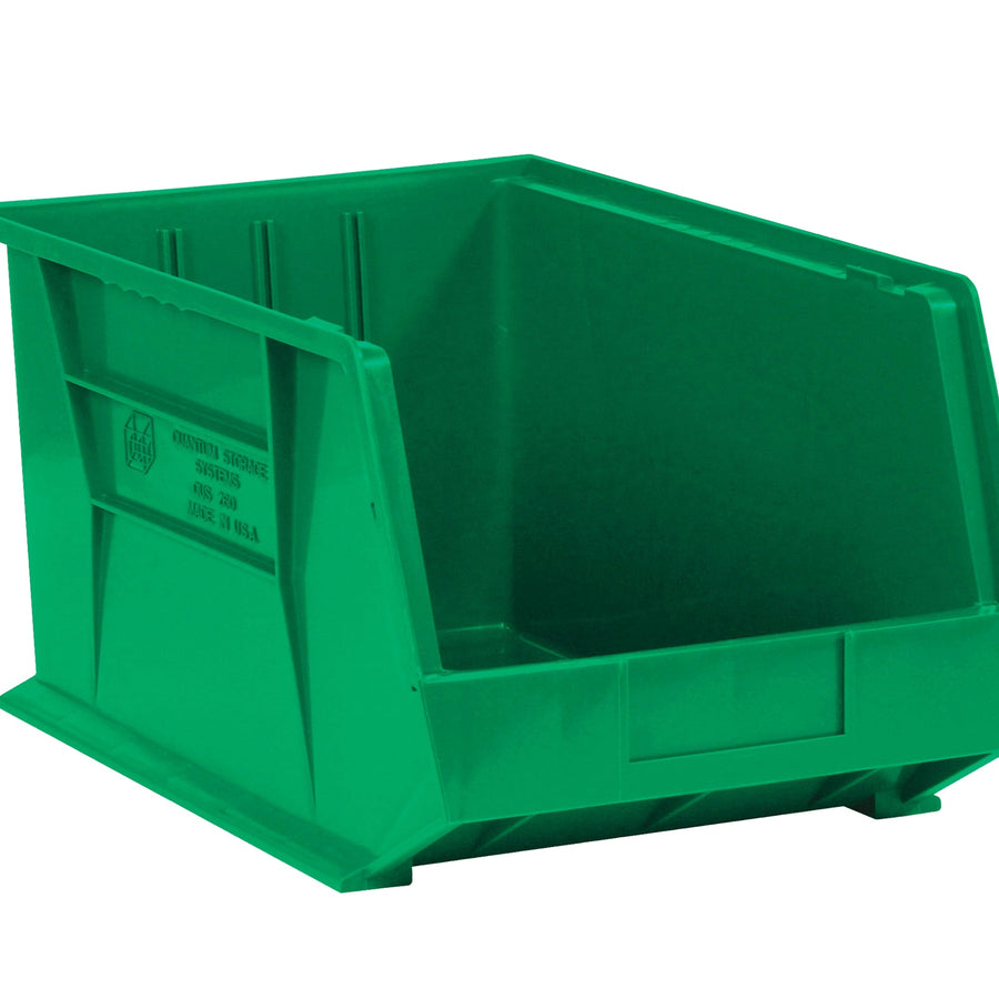5 3/8 x 4 1/8 x 3 in Green Plastic Stack & Hang Bins 24-Pack BINP0543G