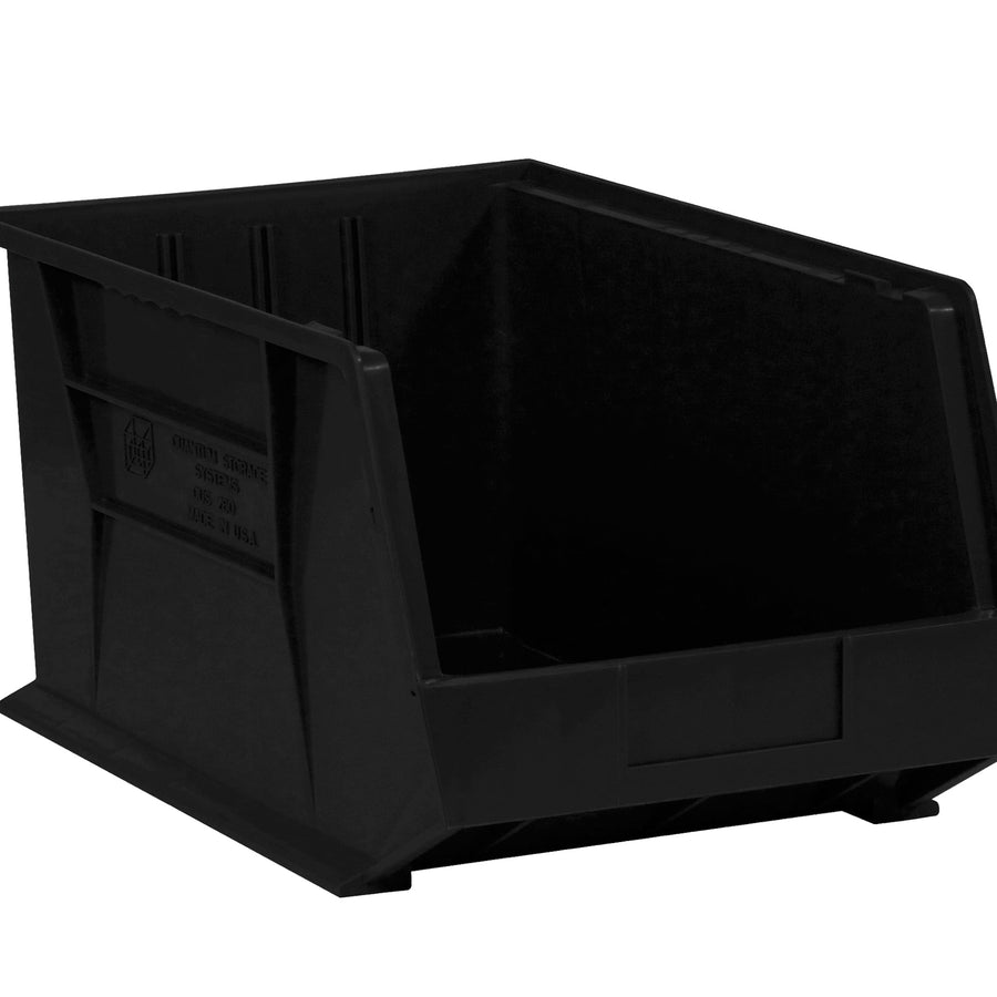 5 3/8 x 4 1/8 x 3 in Black Plastic Stack & Hang Bins 24/Case BINP0543K