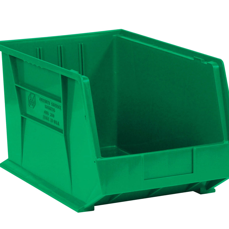 10 3/4 x 8 1/4 x 7 in Green Plastic Stack & Hang Bins 6/Case BINP1087G