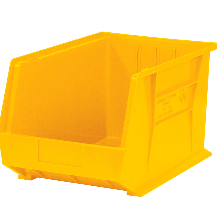 10 3/4 x 8 1/4 x 7 in Yellow Plastic Stack & Hang Bins 6/Case BINP1087Y