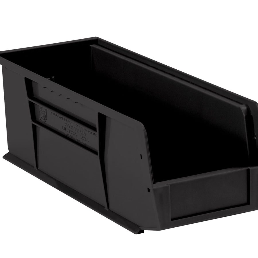 10 7/8 x 4 1/8 x 4 in Black Plastic Stack & Hang Bins 12/Case BINP1144K