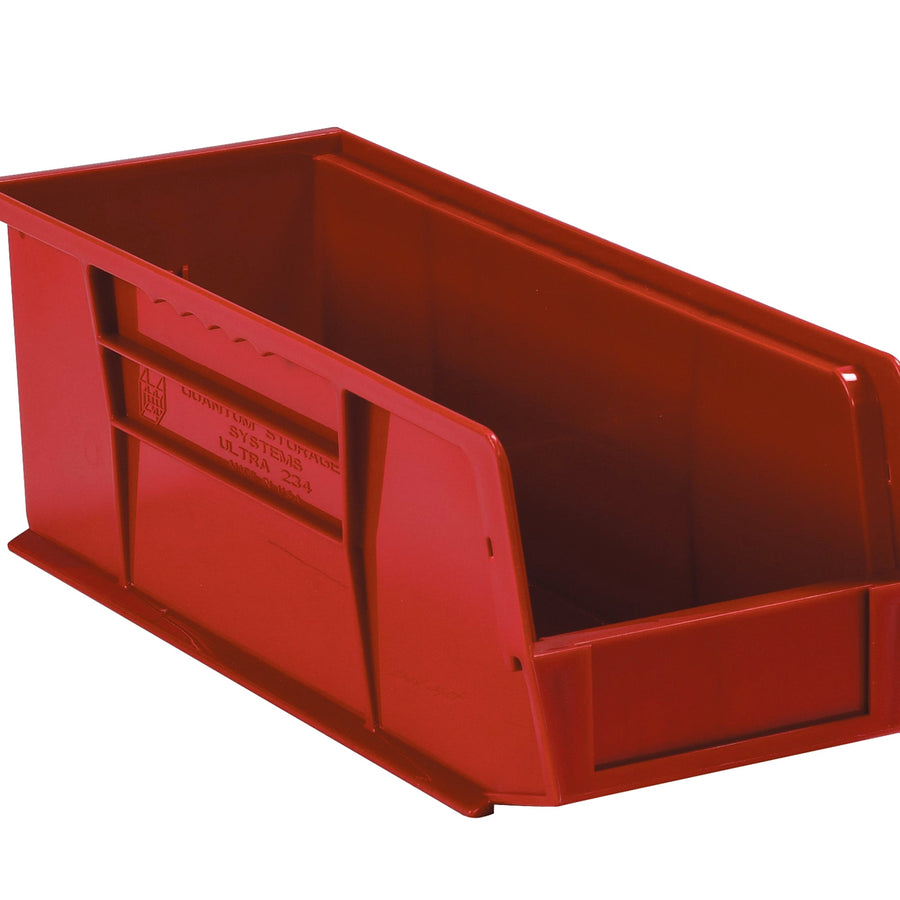 10 7/8 x 4 1/8 x 4 in Red Plastic Stack & Hang Bins 12-Pack BINP1144R