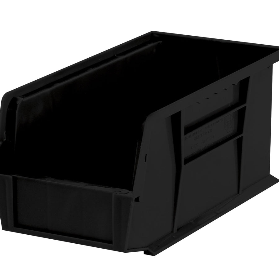 14 3/4 x 8 1/4 x 7 in Black Plastic Stack & Hang Bins 12-Pack BINP1487K