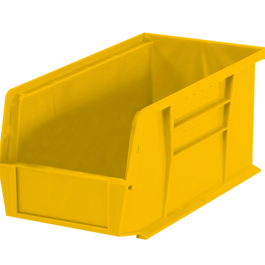 14 3/4 x 8 1/4 x 7 in Yellow Plastic Stack & Hang Bins 12/Case BINP1487Y