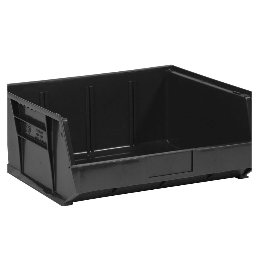 14 3/4 x 16 1/2 x 7 in Black Plastic Stack & Hang Bins 6/Case BINP1516K