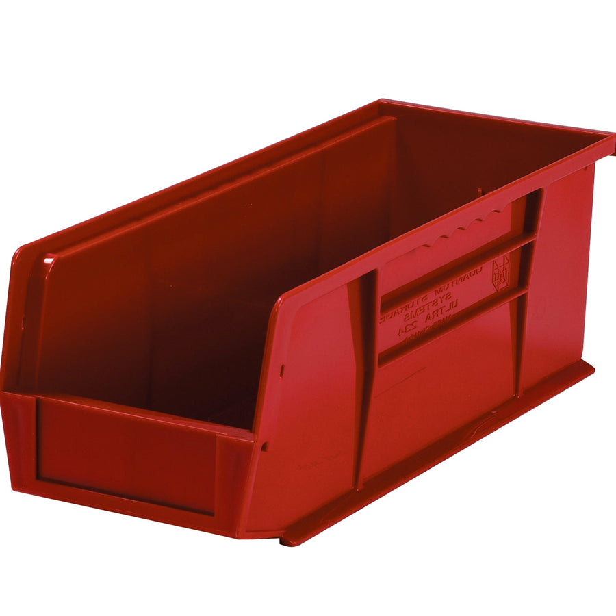 14 3/4 x 5 1/2 x 5 in Red Plastic Stack & Hang Bins 12/Case BINP1555R