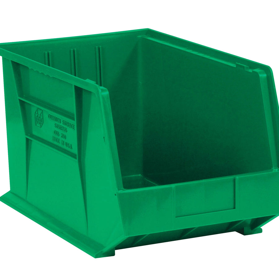 16x11x8 Green Plastic Stack & Hang Bin Boxes 4/Case BINP1611G