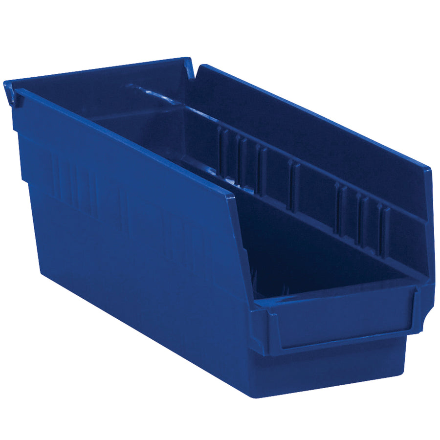 11 5/8" x 4 1/8" x 4" Blue Plastic Shelf Bins - Storage, Case of 36