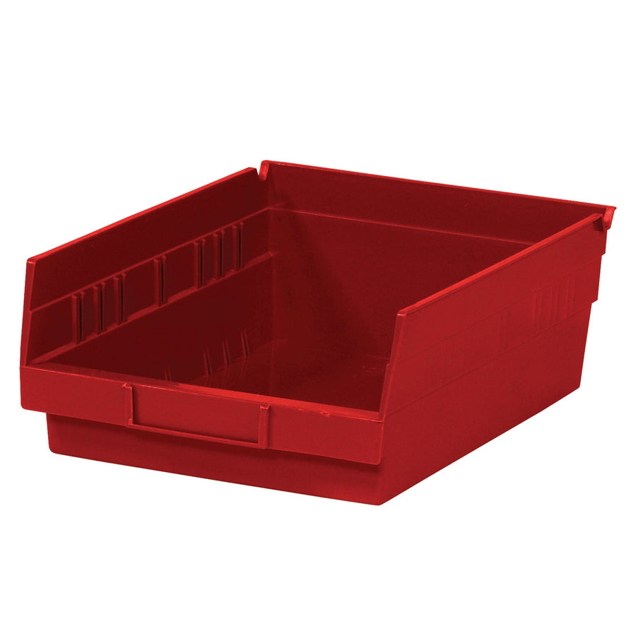 11 5/8 x 8 3/8 x 4 in Red Plastic Shelf Bin Boxes 20-Pack BINPS104R