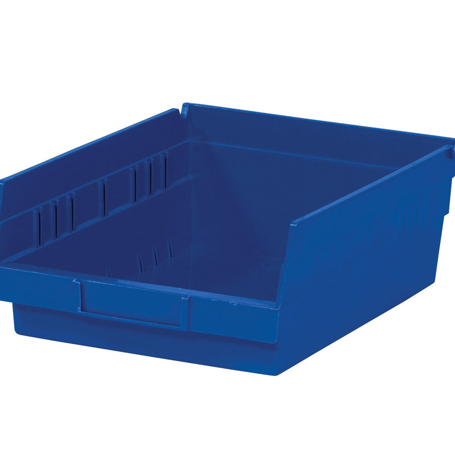11 5/8 x 11 1/8 x 4 in Blue Plastic Shelf Bins 8/Case BINPS105B