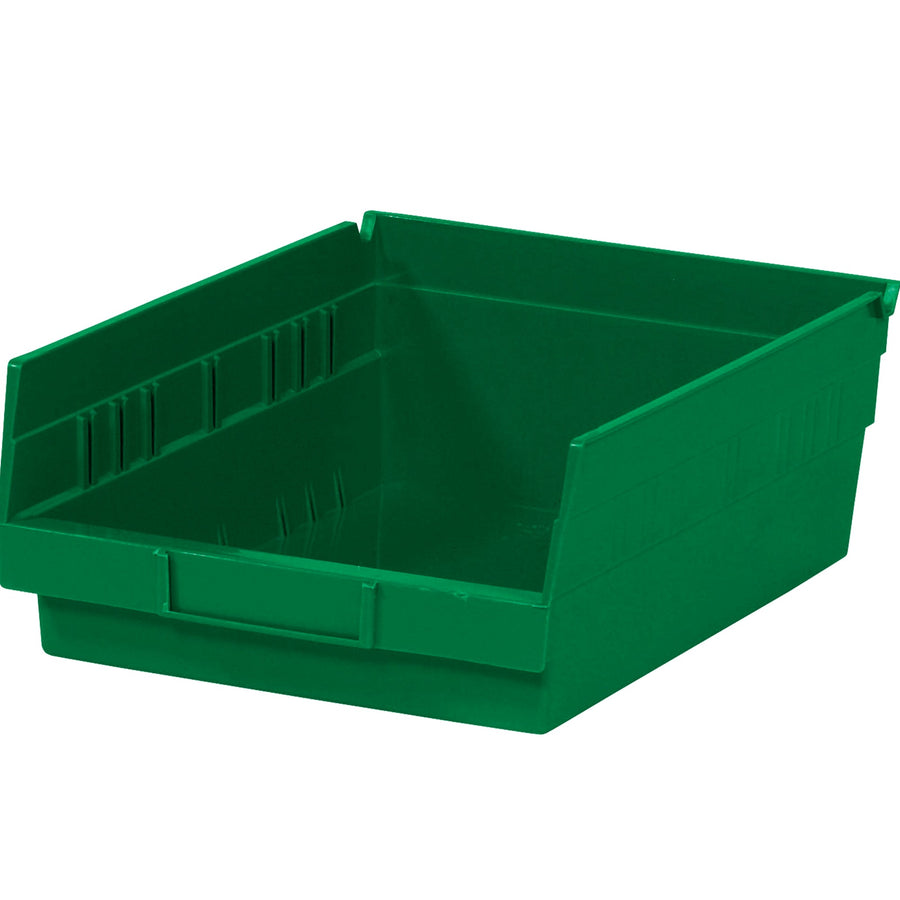 11 5/8 x 11 1/8 x 4 in Green Plastic Shelf Bins 8/Case BINPS105G