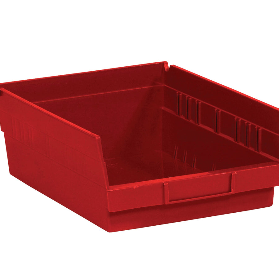 11 5/8 x 11 1/8 x 4 in Red Plastic Shelf Bins 8/Case BINPS105R
