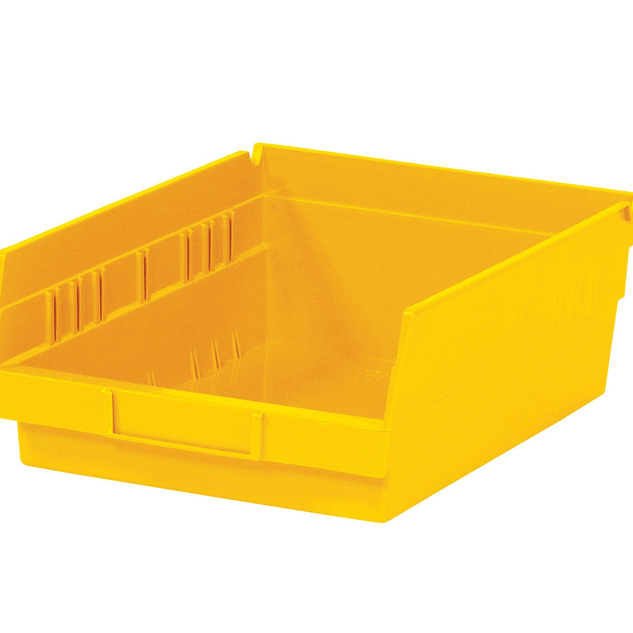 11 5/8 x 11 1/8 x 4 in Yellow Plastic Shelf Bins 8/Case BINPS105Y