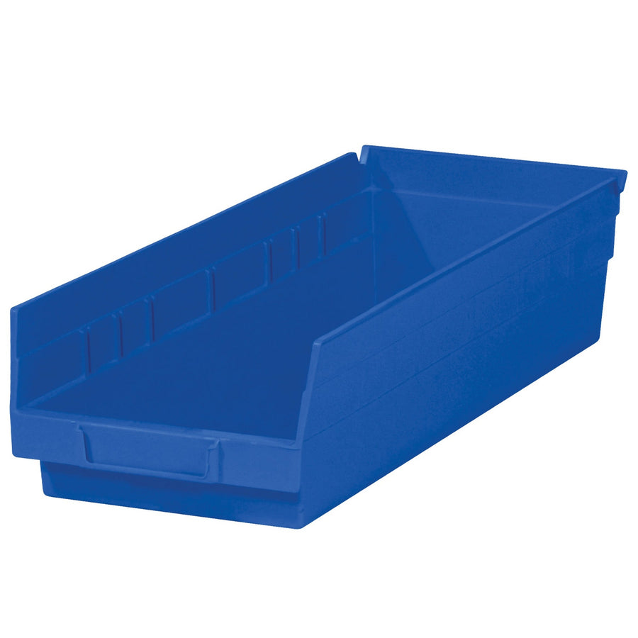 17 7/8 x 6 5/8 x 4 in Blue Plastic Shelf Bin Boxes 20-Pack BINPS112B