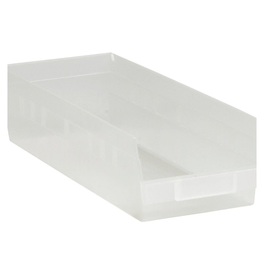 17 7/8 x 6 5/8 x 4 in Clear Plastic Shelf Bin Boxes 20/Case BINPS112CL