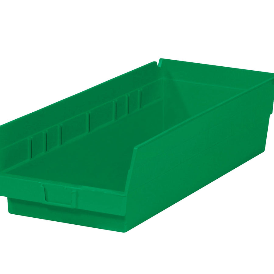 17 7/8 x 6 5/8 x 4 in Green Plastic Shelf Bins 20/Case BINPS112G