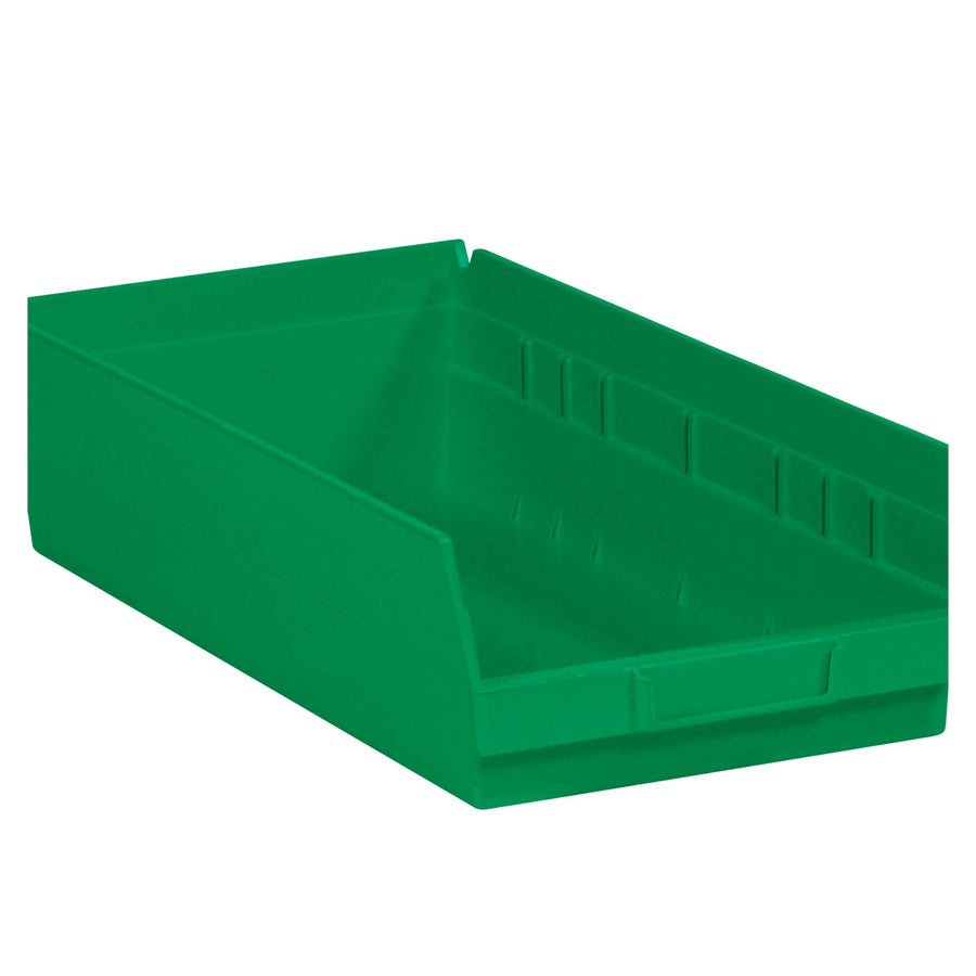 17 7/8 x 8 3/8 in Green Plastic Shelf Bin 10/Case BINPS113G