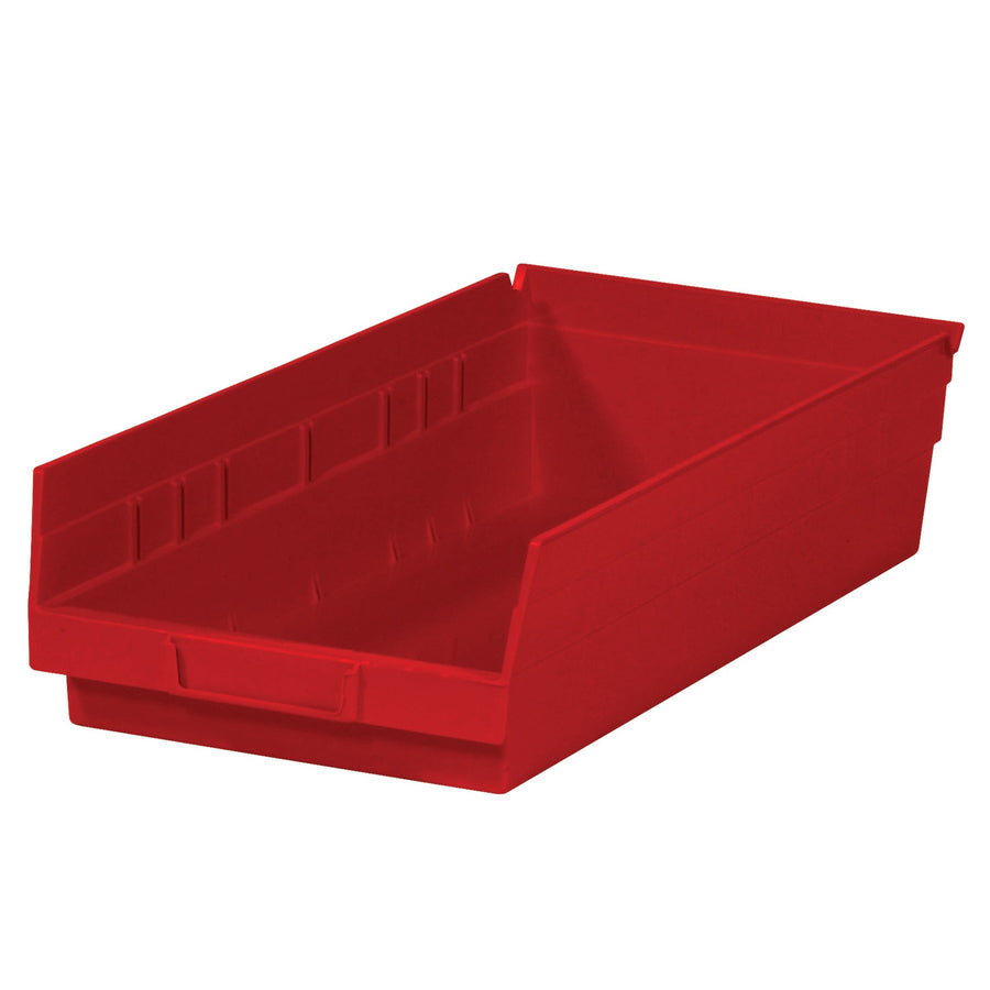 17 7/8 x 8 3/8 x 4 in Red Plastic Shelf Bins 10/Case BINPS113R