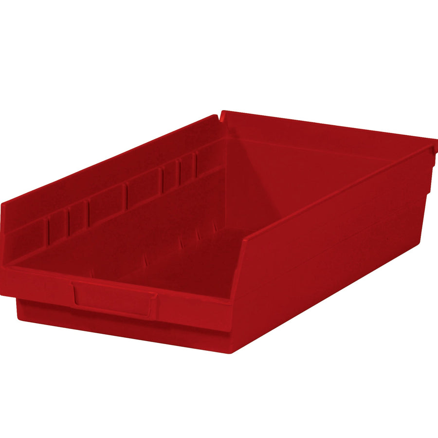 17 7/8 x 11 1/8 x 4 in Red Plastic Shelf Bin 8/Case BINPS114R