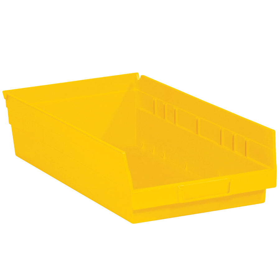 17 7/8" x 11 1/8" Yellow Plastic Shelf Bins, Case of 8