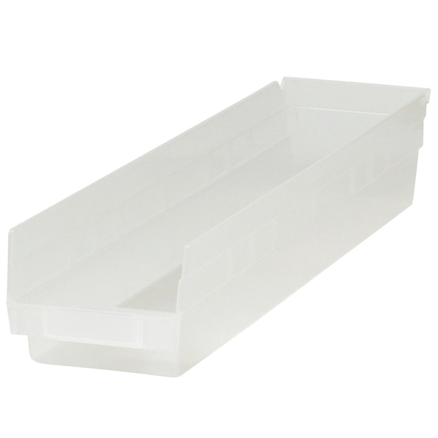 23 5/8 in Clear Plastic Shelf Bin Boxes 16/Case BINPS121CL