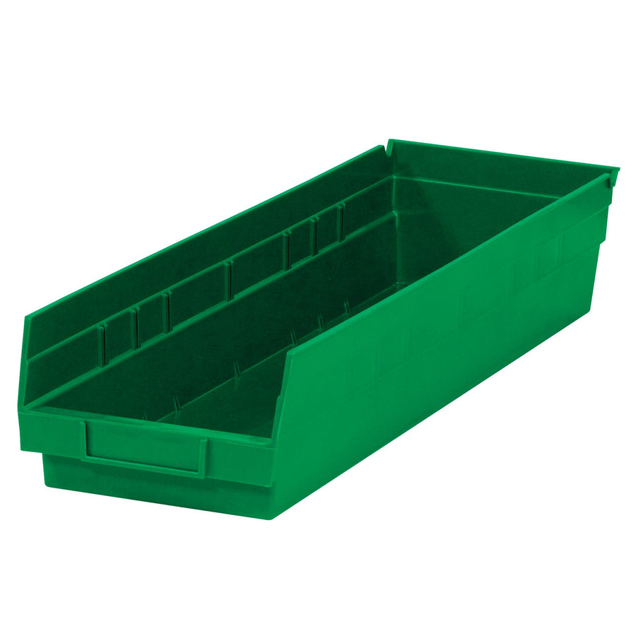 23 5/8 in Green Plastic Shelf Bin 8/Case BINPS122G