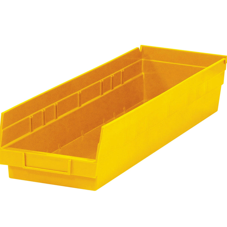 23 5/8 in Yellow Plastic Shelf Bin 8/Case BINPS122Y