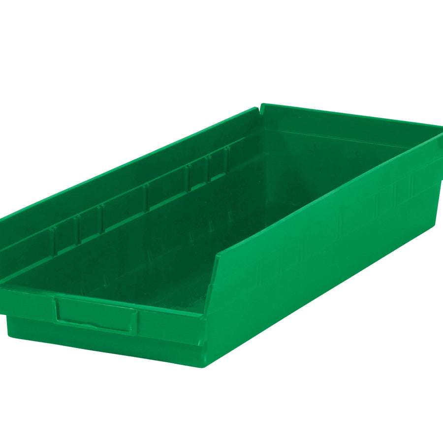 23 5/8 x 8 3/8 in Green Plastic Shelf Bins 6/Case BINPS123G