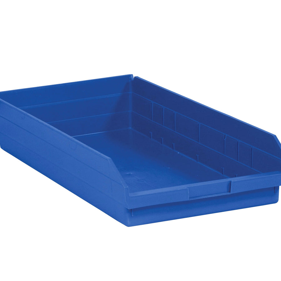 23 5/8 x 11 1/8 x 4 in Blue Plastic Shelf Bins 6/Case BINPS124B