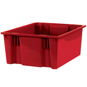 Maximize your warehouse footprint with these professional-grade plastic stack and nest containers. Each case includes 3 bins (20.875" x 18.25" x 9.875") featuring a textured non-slip bottom for secure stacking and safe material handling. Stack with or without optional lids to customize your storage solution.