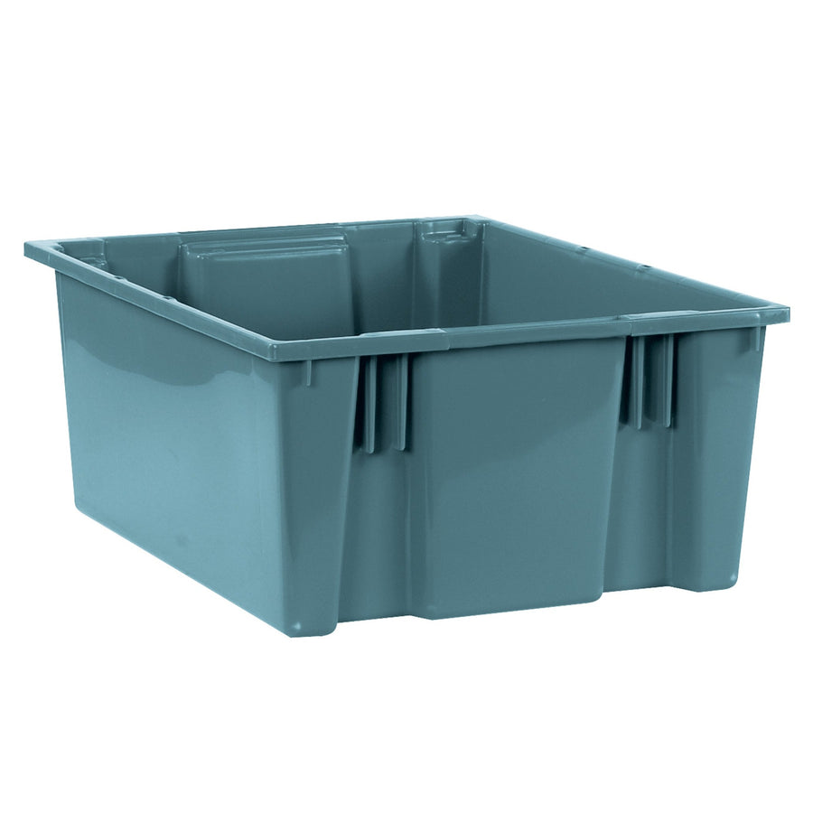 20 7/8 x 18 1/4 x 9 7/8 in Gray Plastic Stack Nest Containers 3/Case BINS121