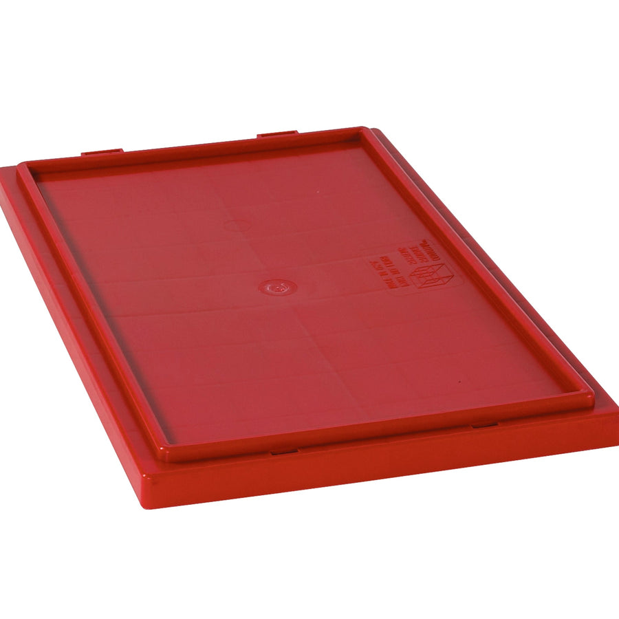20 7/8 x 18 1/4 in Red Plastic Stack & Nest Lids 3/Case BINS157