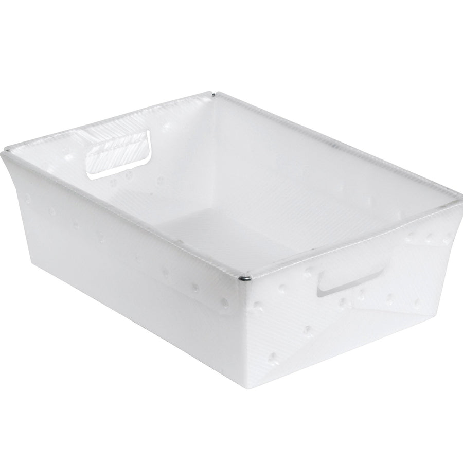 18x13x6 80 lb White Plastic Parcel Bins 6/Case BINS180