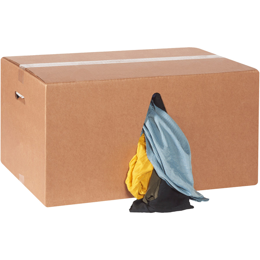 Save on industrial cleaning costs with our 25 lb box of assorted colored cotton-polyester rags‚220 pieces per case. Purpose-built for garages, machine shops, and manufacturing facilities that demand durability without premium pricing. Stock up on reliable jan-san supplies designed to handle heavy-duty wiping, spill cleanup, and maintenance tasks.