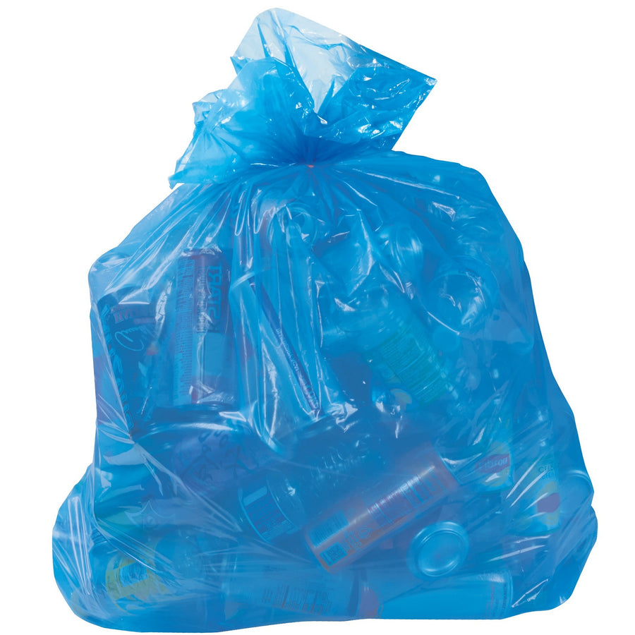 55-60 Gallon 1.4 Mil Blue Recycling Trash Liners 100/Case CL8009