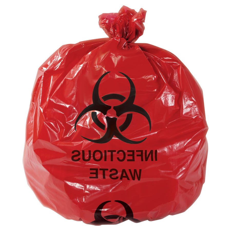 40-45 Gallon 1.1 Mil Red Infectious Waste Liner LLDPE 100/Case CL9005
