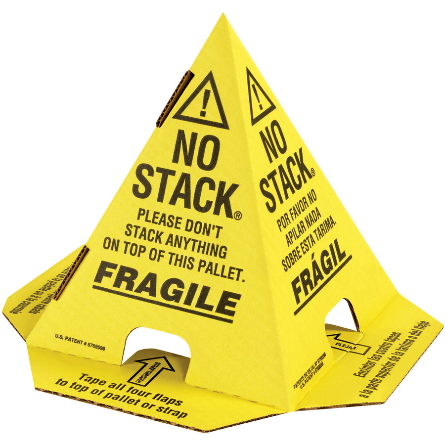 Prevent costly pallet damage and freight claims with these anti-stack warning cones. Made from durable corrugated material with tri-lingual printing (English, French, Spanish), these 8x8x10 no-stack pallet cones ship flat to maximize space efficiency. Case of 50 units.