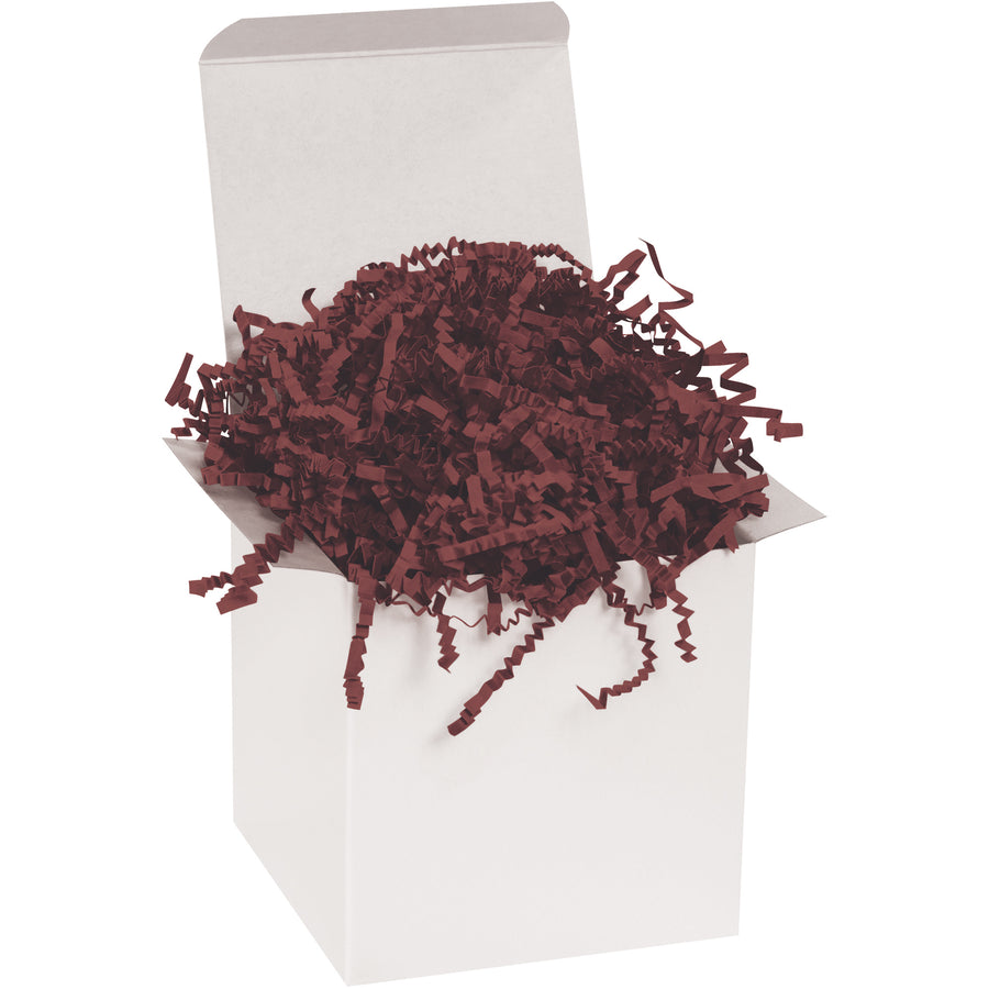 Professional-grade burgundy crinkle paper void fill delivers cost-effective protection for retail and shipping applications. This 10 lb case of premium zigzag paper strips provides durable cushioning while adding visual appeal to gift boxes and baskets. Ideal for e-commerce businesses seeking reliable, eco-friendly padding that meets compliance standards.