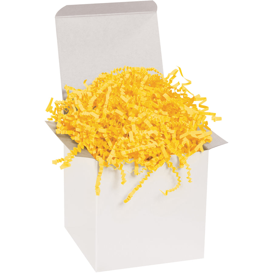 Premium yellow crinkle paper delivers reliable void fill and product protection for industrial shipping. This 10 lb case of durable packing paper features distinctive zigzag strips that cushion fragile items while adding visual appeal. Ideal for e-commerce fulfillment, gift packaging, and cost-conscious logistics operations.