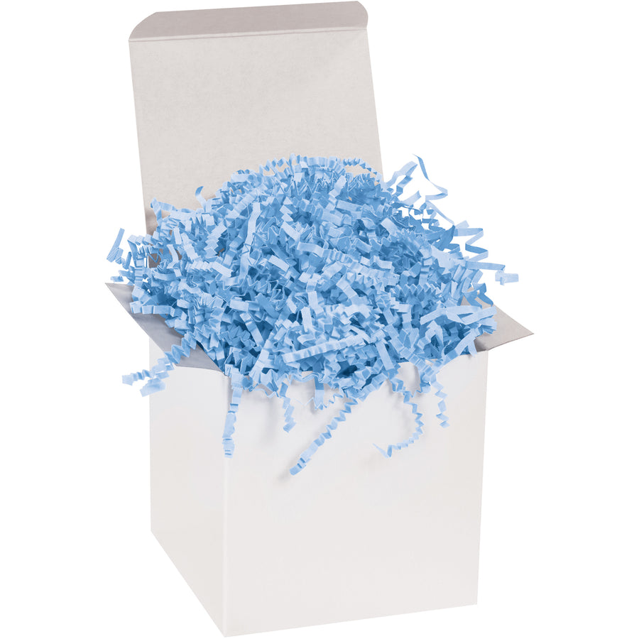 Professional-grade light blue crinkle paper delivers reliable cushioning and protection in a convenient 10 lb case. Zigzag texture provides superior void fill while adding visual appeal to gift boxes, retail displays, and branded shipments. Lightweight, cost-effective padding solution for industrial and e-commerce packaging.