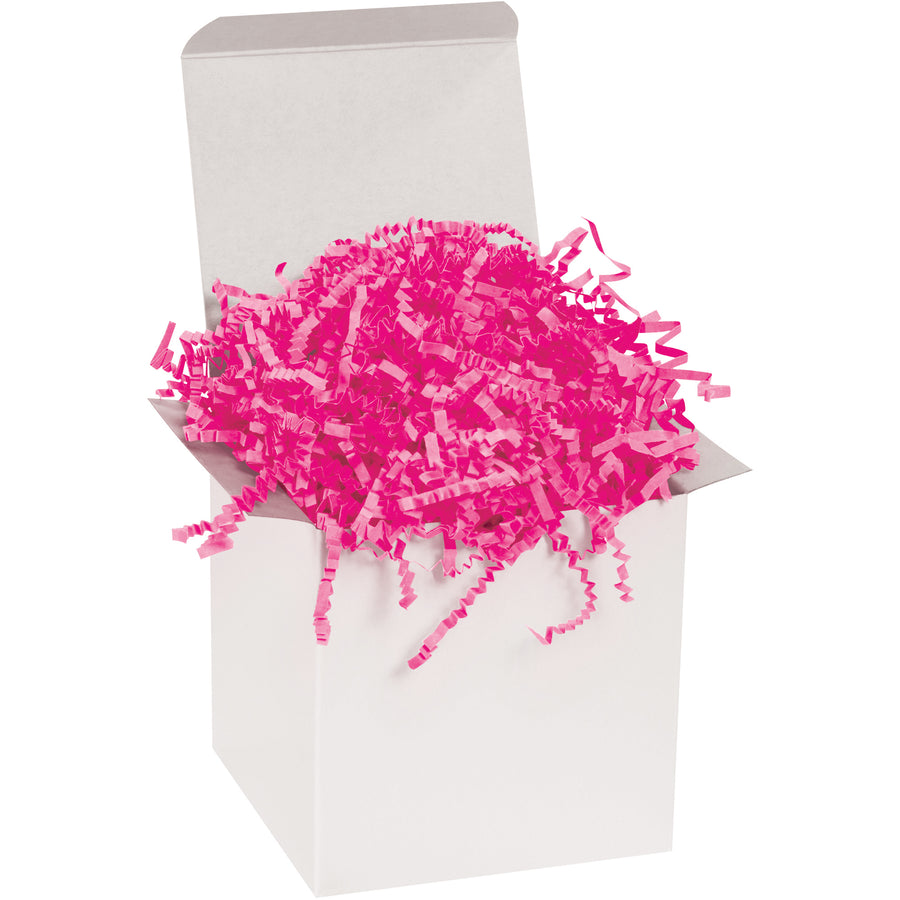 Professional-grade pink crinkle paper void fill delivers reliable cushioning and protection for industrial shipments and retail gift packaging. This 10 lb case of durable paper padding features signature zigzag strips that secure items while adding visual appeal. Ideal for e-commerce fulfillment, gift boxes, and cost-effective void fill solutions.